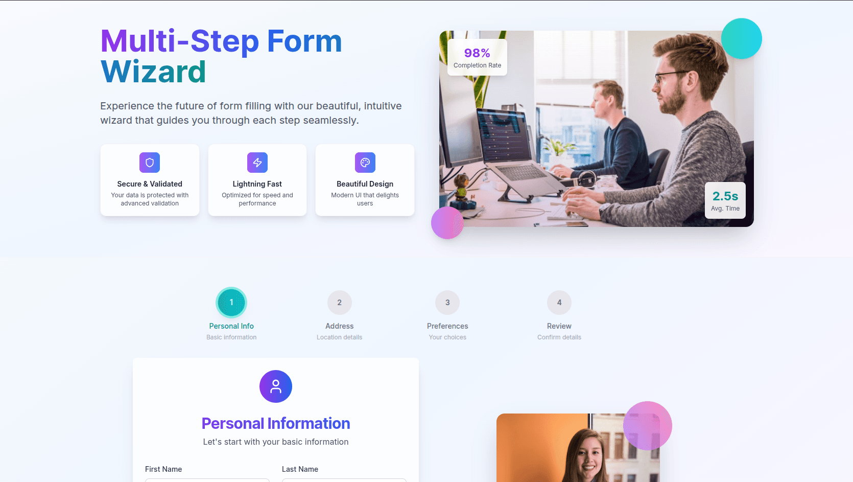 Form Wizard UI Project Image
